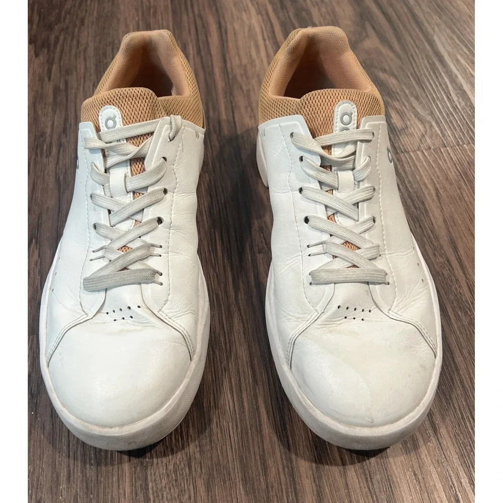 On Cloud The Roger Advantage All White Leather Shoes Sneaker Women's Sz 9